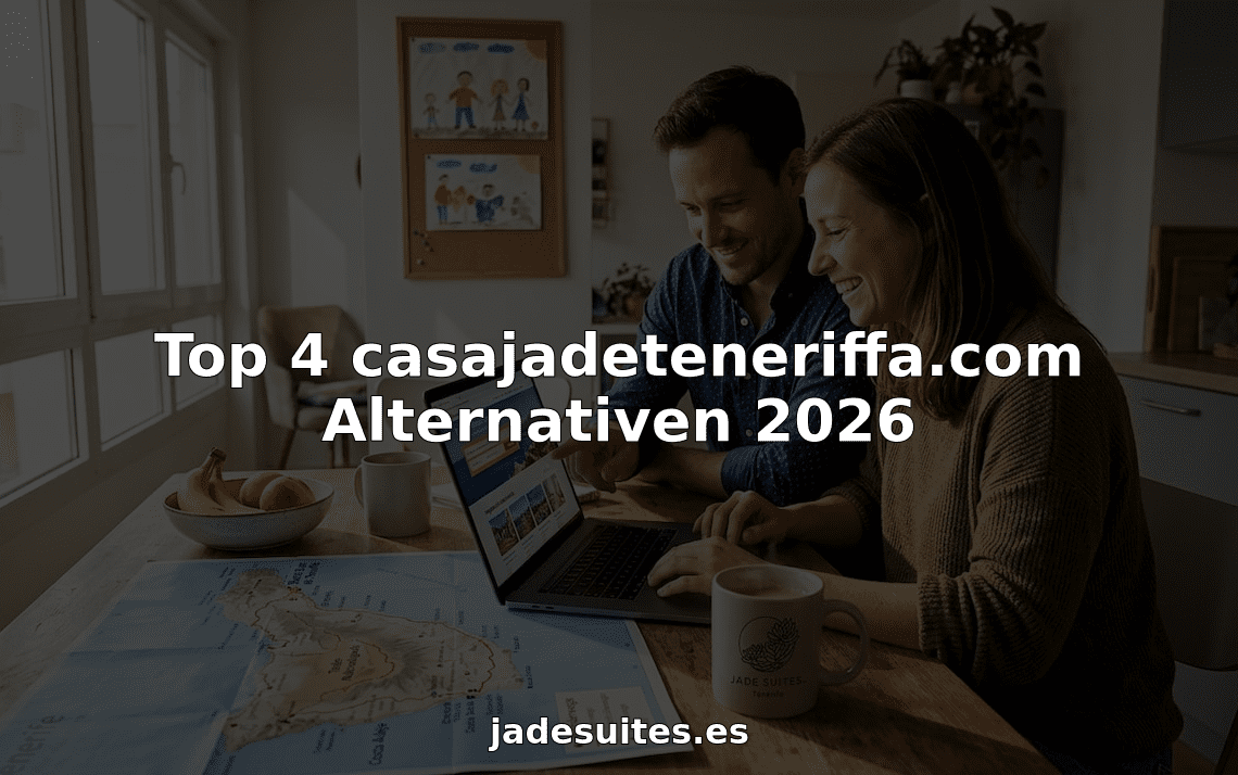 Ein Paar sitzt gemeinsam am Küchentisch und stöbert nach Ferienunterkünften.