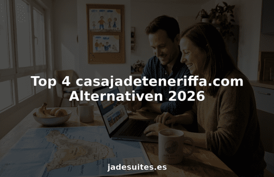 Ein Paar sitzt gemeinsam am Küchentisch und stöbert nach Ferienunterkünften.