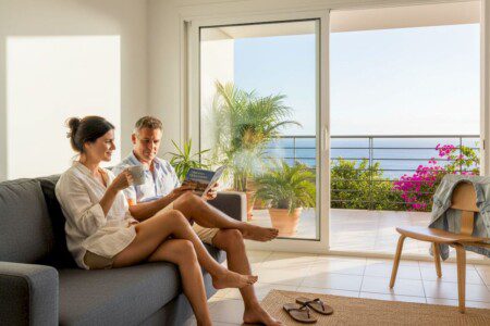 Ein Paar genießt entspannte Tage in einer Ferienwohnung auf Teneriffa.